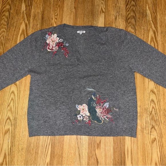 Johnny Was Cashmere Embroidered Japanese Sweater Size XL - Picture 9 of 11